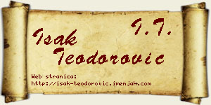 Isak Teodorović vizit kartica